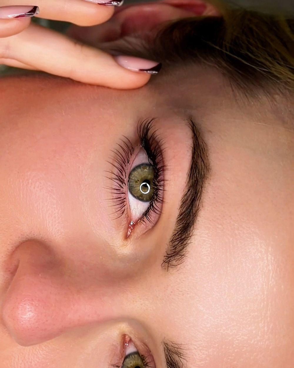 Shaped brows and lifted lashes